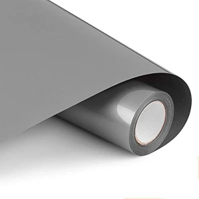 Image of HIKENRI Heat Transfer Vinyl Bundle 12&quot; x 10&#039; Feet Rolls, HTV for Silhouette Cameo Easy to Cut &amp; Weed, DIY Press Design T Shirt, Clothes, Hats and Other Textiles （Silver