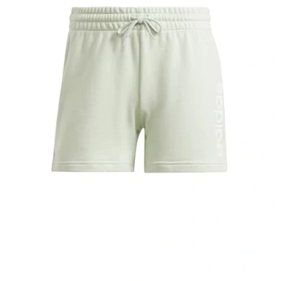 Image of adidas Women&#039;s Essentials Linear French Terry Shorts, Linen Green, M Tall