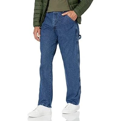 Image of Wrangler Authentics Men&#039;s Classic Carpenter Jean, Retro Stone, 34W x 30L