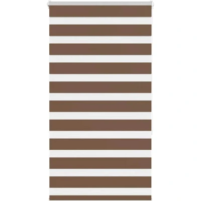 Image of vidaXL Zebra Blind Brown 90x150 cm Fabric Width 85.9 Polyester