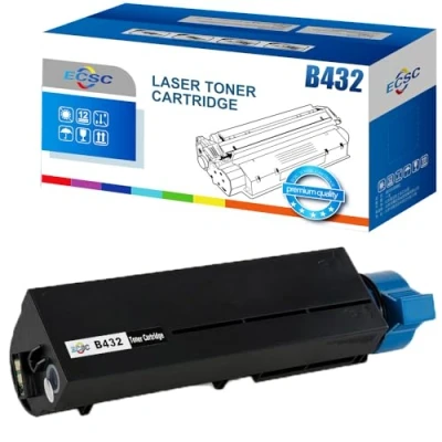 Image of ECSC Toner Cartridge B432 For Printer, Compatible With Oki B412dn B412dnw B432dn B432dnw B512dn B512dnw MB472dnw (Black, 1 Pack)