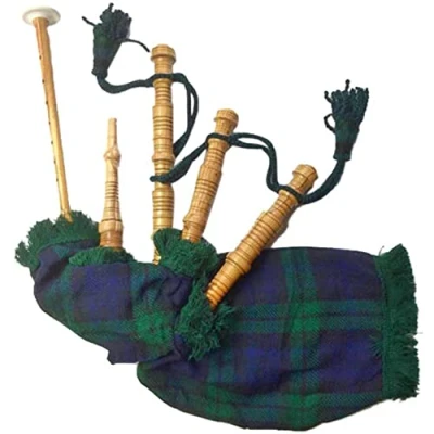 Image of children&#039;s playable bagpipes Child Bagpipe/Kids Toy Bagpipe Free 2 Reeds with Bag (Black Watch Tartan)