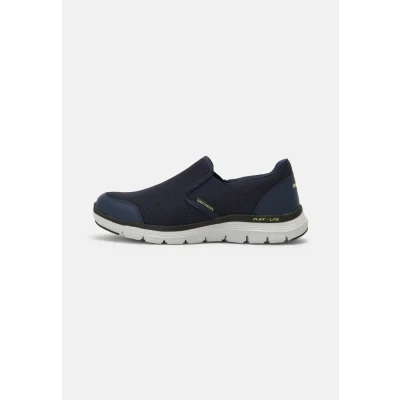 Image of Skechers Men&#039;s Flex Advantage 4.0 Tuscan Sneaker, Navy Mesh Pu Lime Trim, 10 UK
