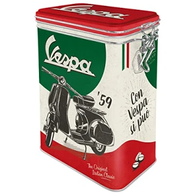 Image of Nostalgic Art Vespa The Italian Classic Gift Idea for Scooter Fans, Metal, Vintage Design, 1.3 l