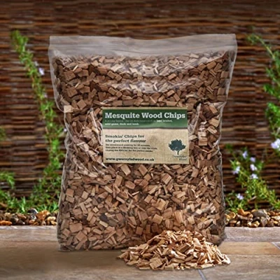 Image of Smoking/Smoker Wood Chips Jumbo 4.5 Litre Bag (24 Great Flavours 100% Natural Nothing Added) Smoking Food in a Smoker/BBQ Many from our own Woodland (Mesquite)