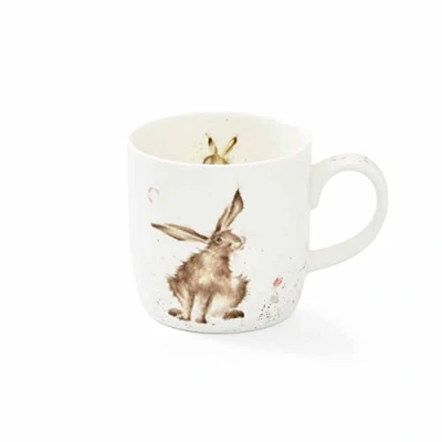 Image of Portmeirion Home &amp; Gifts Bone China MMKE5629 XS Good Day (Hare) Single Mug, Multi Coloured, 0.31l