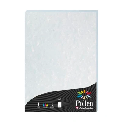 Image of Clairefontaine 120010C Case of 50 Sheets A4 Format (21x29.7cm) 120g/m² Color Marbled Blue Invitation Paper for Events and Correspondence Pollen Range Premium
