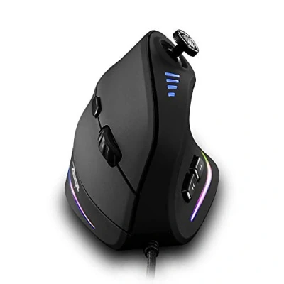 Image of zelotes Ergonomic Mouse with Joystick, Vertical Mouse, 10000DPI, 11 Programmable Buttons, USB Optical Cable, Gaming for Laptop, PC, Black