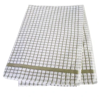 Image of Samuel Lamont &amp; Sons Poli Dri Tea Towel Beige, Size 50cm x 70cm, 100% Cotton Terry Towelling, Ultra Absorbent Super Soft , Machine Washable, One