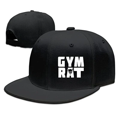 Image of HmkoLo Gym Rat Cotton Flat Bill Baseball Cap Snapback Hat Unisex