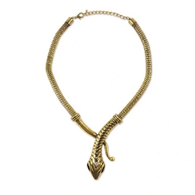 Image of Bristol Novelty BA1008 Medusa Snake Necklace For Women Gold, One Size