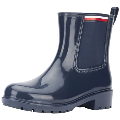 Image of Tommy Hilfiger Women Essential Corporate Rainboot, Low Boot, Space Blue, 5