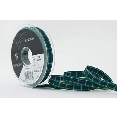Image of Berisfords Polyester Tartan, Campbell, 10.4 x 1.6 cm