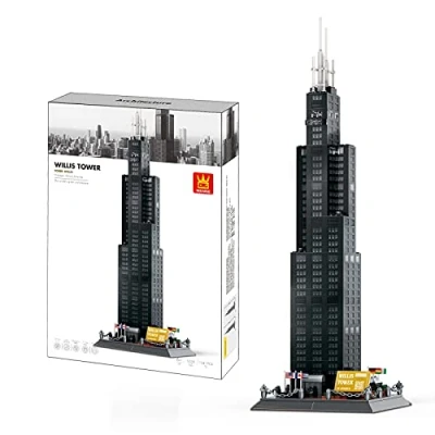 Image of Architectural Model to Build with Building Blocks. Willis Tower, Chicago