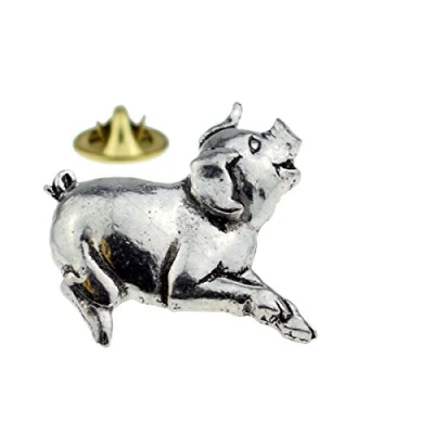 Image of GTR A39 Running Pig English Pewter Lapel Pin Badge XTSPBA39