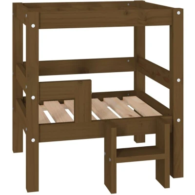 Image of vidaXL Dog Bed Honey Brown 55.5x53.5x60 cm Solid Wood Pine