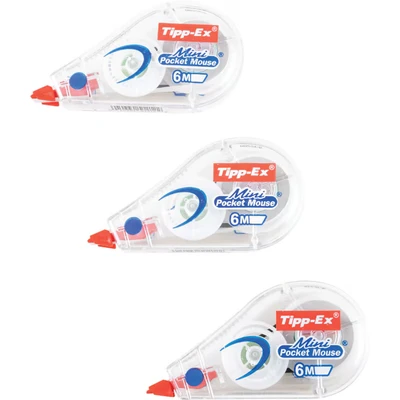 Image of Bic Tipp Ex Mini Pocket Mouse Correction Tape Pack of 2 + 1,white