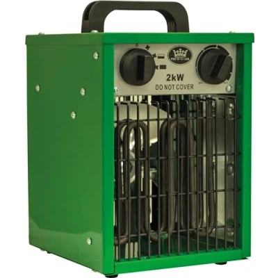 Image of Prem I Air 2kW Industrial Fan Space heater powerful for garages, workshops and offices. Robust metal construction.