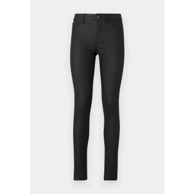 Image of Pieces Pcshape UP PARO Coated Jeans Skinny Fit, Women&#039;s, Size: Small, Black