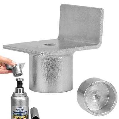 Image of alca L shaped Metal Adapter Bracket Fits Hydraulic Bottle Jack Open End Lifting Support Caravan Camping 430800