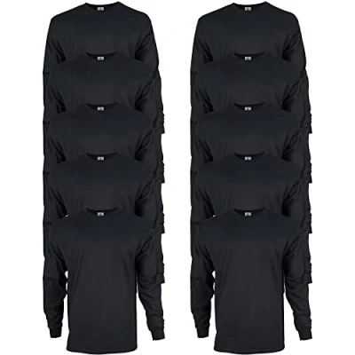 Image of GILDAN Men&#039;s, Ultra Cotton Long Sleeve T Shirt, Style G2400, Black, S