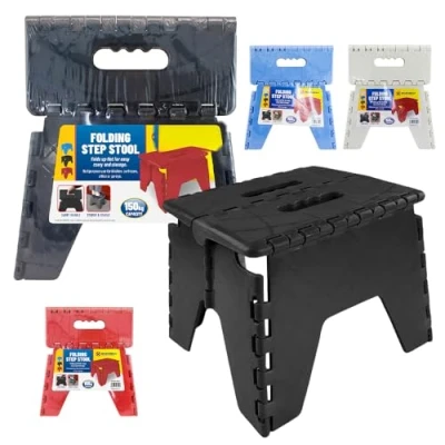 Image of BARGAINSGALORE NEW FOLDING HANDY STEP STOOL STRONG 150KG HANDLE STORAGE COLLAPSIBLE MULTI USE
