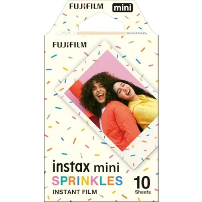 Image of instax instant mini film with SPRINKLES decorative border, 10 shot pack, suitable for all series cameras and LINK smartphone printers