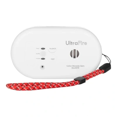 Image of UltraFire ULLCO10 10 Year Travel Carbon Monoxide Alarm and Detector with Strap For Homes, Caravans, Boats, Camping, Holidays Sealed Lithium Battery Ten Manufacturer&#039;s Warranty