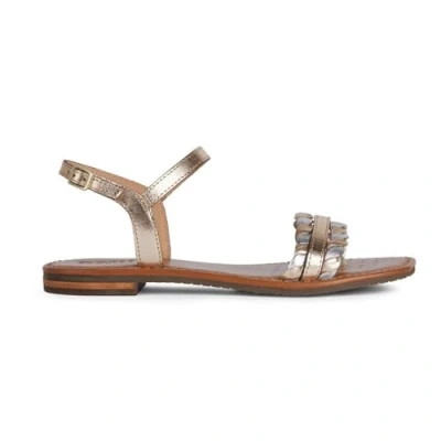 Image of Geox Women&#039;s D Sozy Q A Flat Sandal, Gold Silver, 4 UK