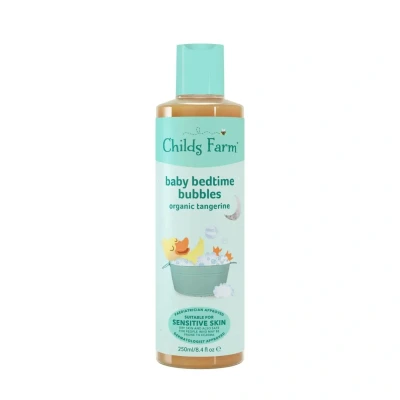 Image of Childs Farm Baby Bedtime Bubble Bath 250ml Organic Tangerine Gently Cleanses &amp; Soothes Suitable for Newborns with Dry, Sensitive also safe people who may be prone to eczema