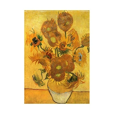 Image of Wee Blue Coo Painting Van Gogh Still Life Vase Fifteen Sunflowers Wall Art Print