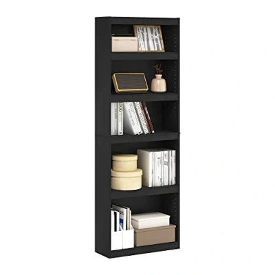 Image of Furinno JAYA Enhanced Home 5 Tier Shelf Bookcase, Blackwood