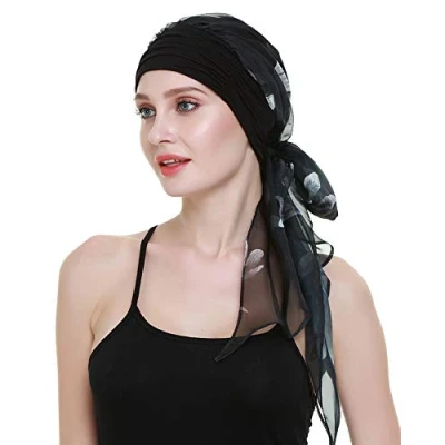 Image of Chemo Caps for Women Light Weight Cancer Scarf Feminine Head Cover Long Hair Girls
