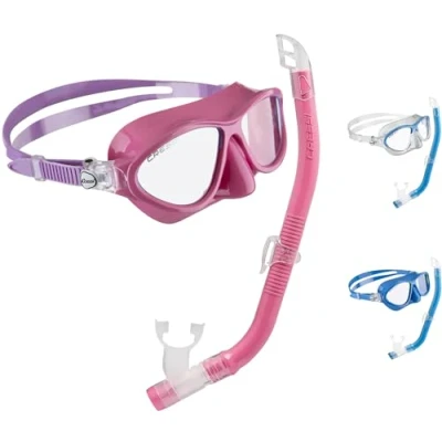Image of Cressi Kids Moon Snorkeling Mask, Pink/Lilac, 5 10 Years