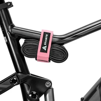 Image of Granite Rockband MTB Frame Carrier Strap for Inner Tubes and Bike Tool Kit, Storage Solution Attaching Extra Gear on Your Mountain Bike, BMX Road Gravel (Pink)