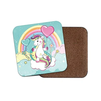 Image of 1 x Unicorn Coaster Rainbow Balloon Kids Girls Daughter Sister #14742