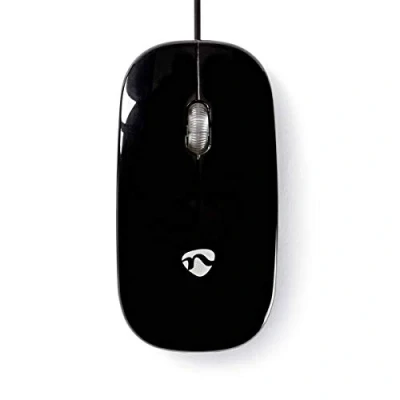 Image of NEDIS Wired Mouse Left &amp; Right handed, Ultra Slim 1000dpi for PC Laptop, Black,MSWD200BK