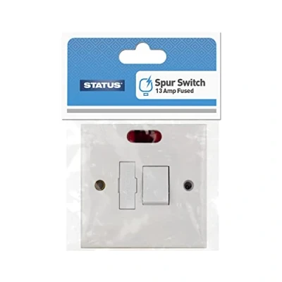 Image of STATUS Fused Spur Switch 13amp Single White Plastic with Light Indicator S13AFSSWNB4