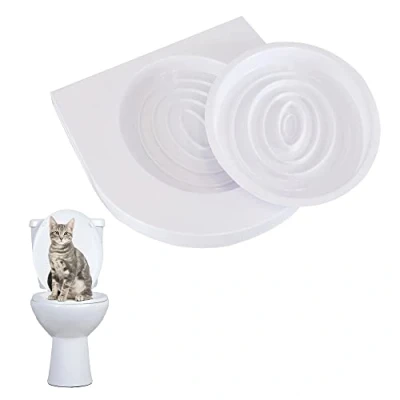 Image of ASAB Cat Toilet Seat Training Tray Kitty Potty Litter Trainer No More Dirty Box Odourless Plastic White