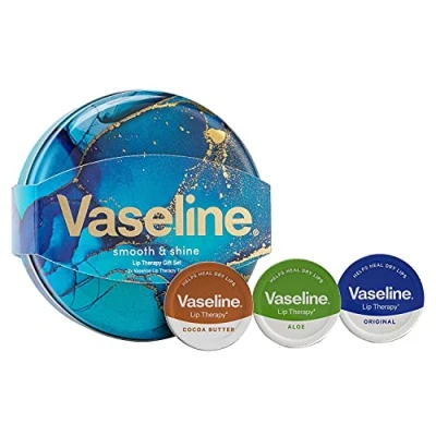 Image of Vaseline Smooth and Shine Lip Balm Therapy Tin Gift Set 2 Pack