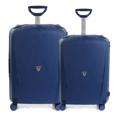 Image of RONCATO Light Hard 4 Wheel Suitcase, Large + Medium, Blue Navy, Grande Media, Suitcase