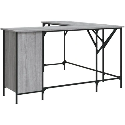 Image of vidaXL Desk Grey Sonoma 141x141x75 cm Engineered Wood