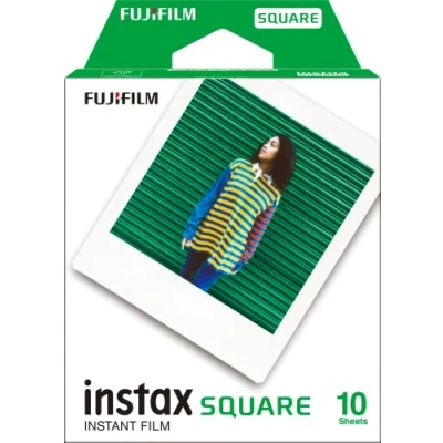 Image of instax SQUARE instant Film, white border, 10 shot pack, suitable for all cameras and printers