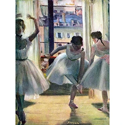 Image of Wee Blue Coo Edgar Degas Three Dancers A Practice Room Old Master Painting Art Print Poster Wall Decor 12X16 Inch