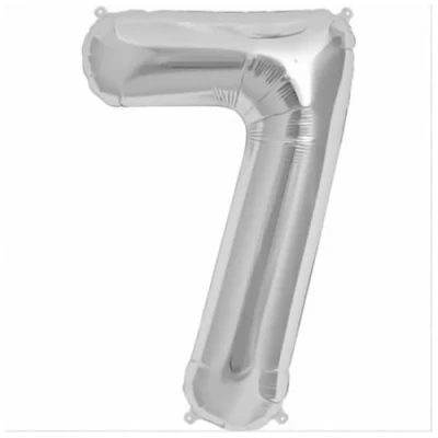 Image of Silver Number 7 Foil Balloon, 101cm