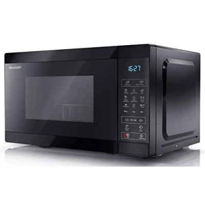 Image of SHARP YC MG02U B Compact 20 Litre 800W Digital Microwave with 1000W Grill, 11 power levels, ECO Mode, defrost function, LED cavity light Black