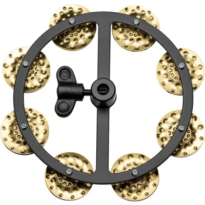 Image of Meinl Percussion Headliner Hihat Tambourine Add On for Drum Cymbals 5 inch Diameter Mylar / Brass, Black Gold (HTHH1B BK)