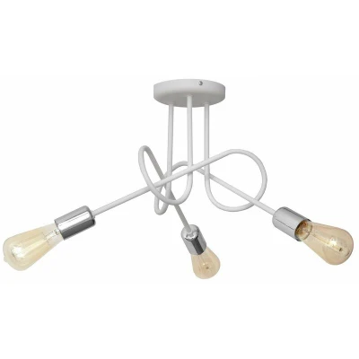 Image of Oxford Multi Arm Semi Flush Ceiling Light White, Chrome 50cm