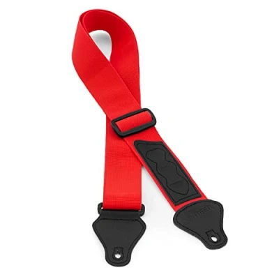 Image of TIGER UAC4 RD Ukulele Strap for Soprano, Concert, Tenor and Baritone Ukes with Pick Holders Red