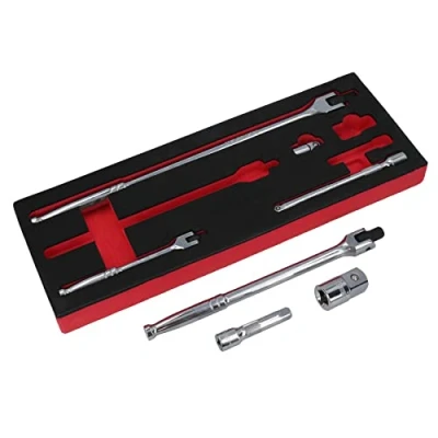 Image of 1/4in 3/8in + 1/2in Drive Breaker Bars Extensions Step Up Socket Adaptors